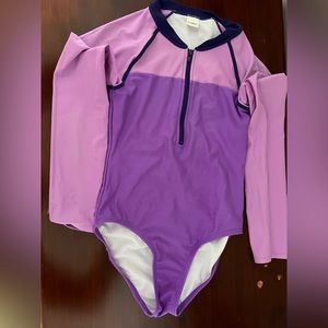LL Bean long sleeve kids swim suit size 8